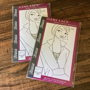 Braza Bra Cami Lace - Black & White, One Size - NEW